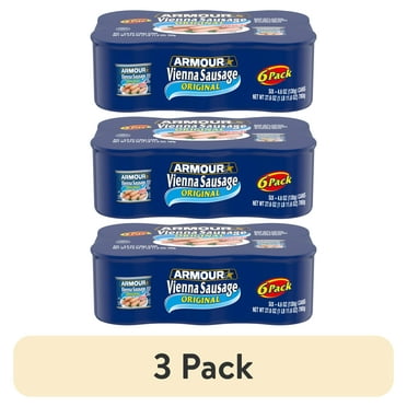(3 pack) Armour Star Vienna Sausage, Original Flavor, Canned Sausage, 4.6 oz (Pack of 6)