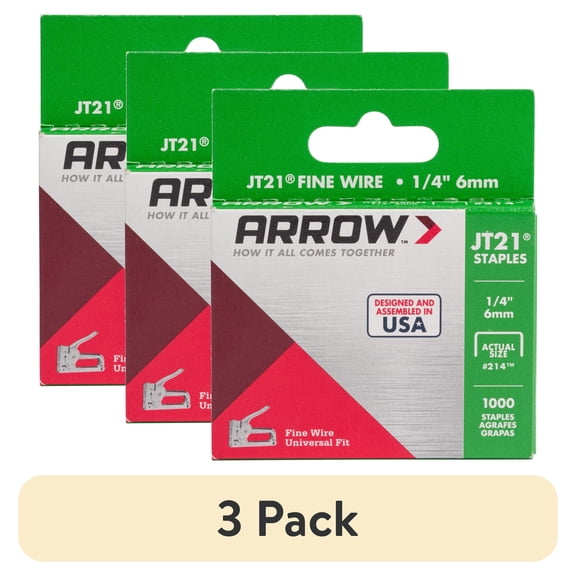 (3 pack) Arrow 1/4 inch JT21 Staples - 1,000 Count