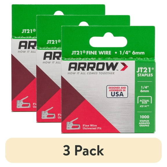 (3 pack) Arrow 1/4 inch JT21 Staples - 1,000 Count