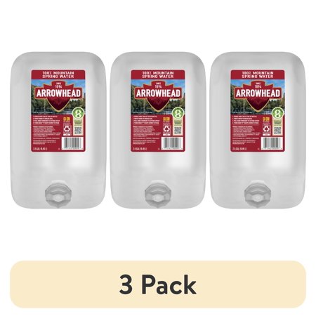 (3 pack) Arrowhead Mountain Spring Water, 2.5 gal, Single Plastic Jug