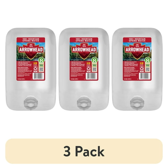 (3 pack) Arrowhead Mountain Spring Water, 2.5 Gal, Single Plastic Jug