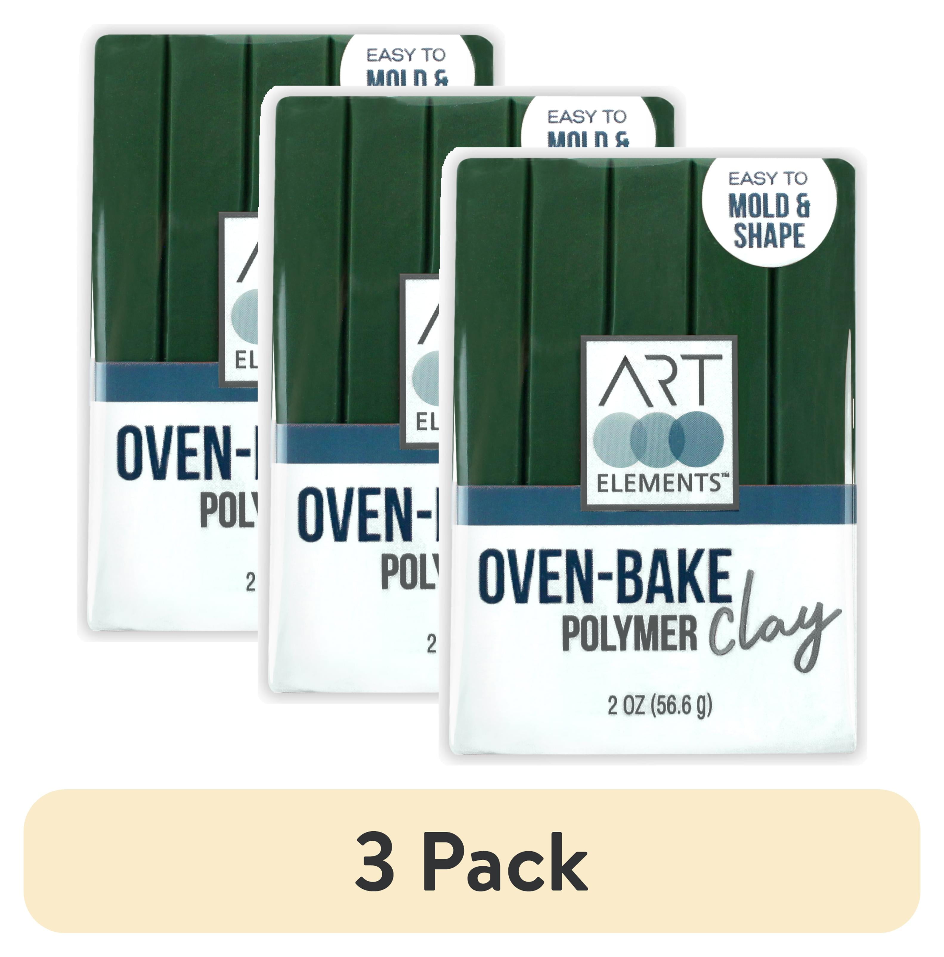(3 pack) ArtSkills - Art Elements Oven Bake Polymer Clay, 2oz, Evergreen