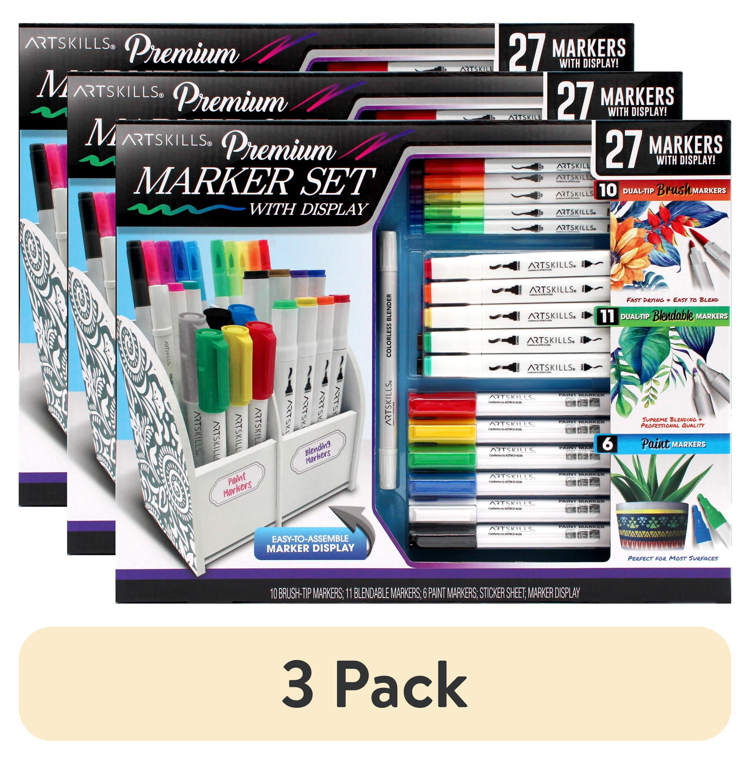 (3 pack) ArtSkills Premium Marker Set with Display, Coloring Sets for Teens