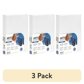 (3 pack) Artist Stretched Canvas, 8"X10", 2 Pack, 100% Cotton Acid Free, White, Deluxe Canvas, For All Skill Levels