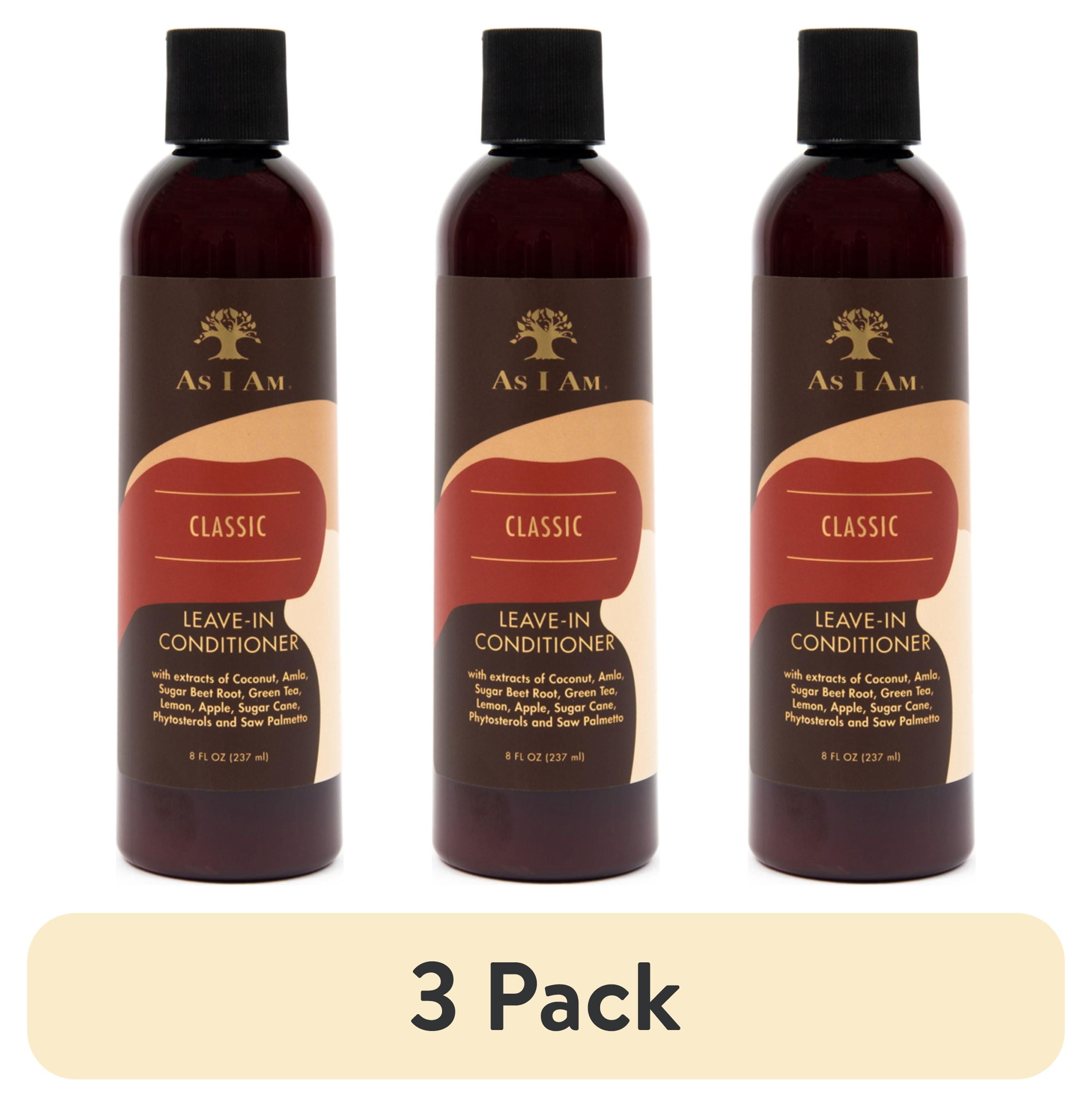 (3 pack) As I Am Coconut Leave In Conditioner for Dry Hair Hydration and Frizz Control Moisture Care 8 fl.oz. with Green Tea and Saw Palmetto