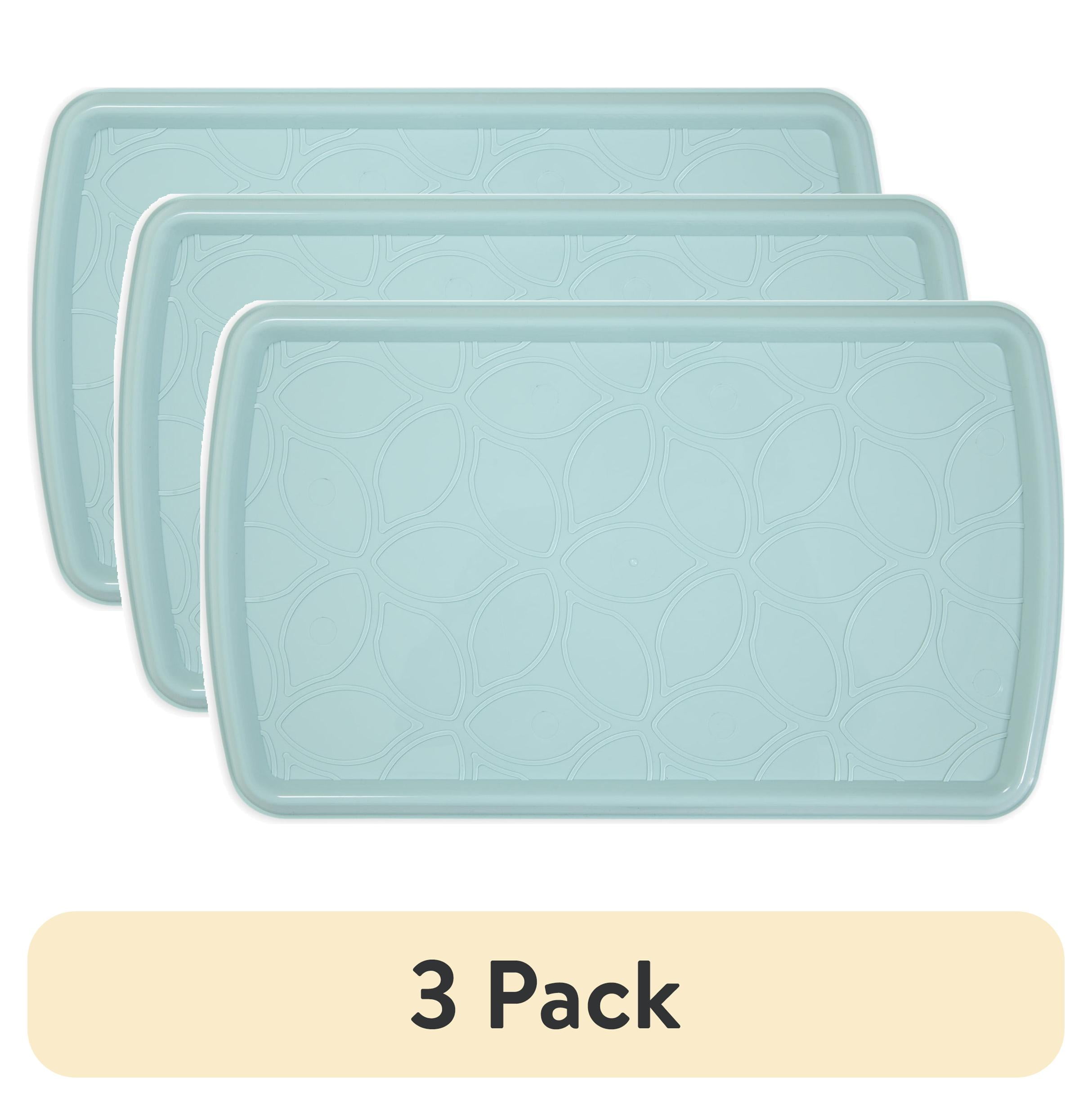 (3 pack) Aspen Pet Rimmed Pet Food and Water Bowl Non Skid Food Safe Mat, for Cats and Dogs, 19" x 11.5" x 0.45"