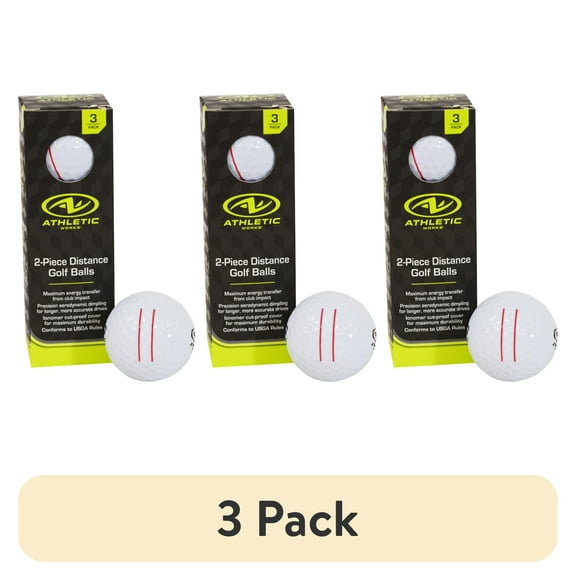 (3 pack) Athletic Works 2-Piece Distance Golf Balls (3-Pack Sleeve)