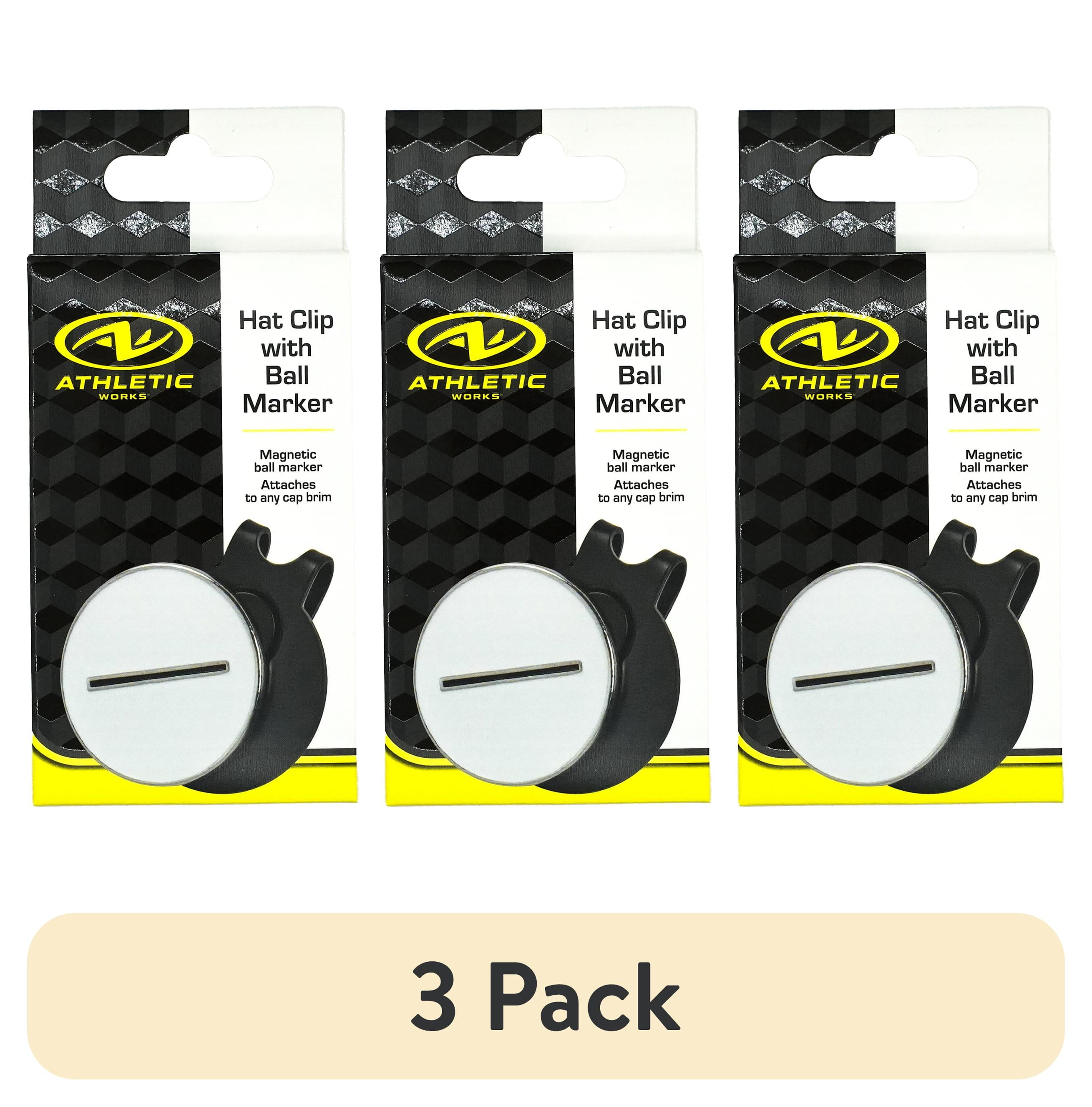 (3 pack) Athletic Works Golf Ball Markers Hat Clip, 2 Piece, Black