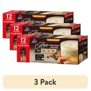 (3 pack) Atkins Iced Coffee Protein Shake, Cafe Caramel, 15g of Protein, Keto Friendly, 12 Count