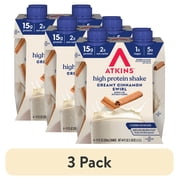 3 pack Atkins Protein Shake, Low Glycemic, High Protein, Creamy Cinnamon Swirl, 4 Count