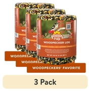 (3 pack) Audubon Park Woodpecker Snack Log, Wild Bird Feed, Dry, 1 Count per Pack, 32 oz.