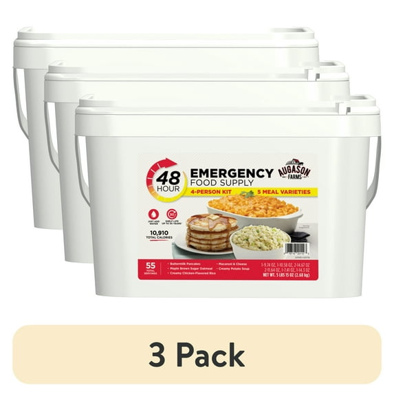 (3 pack) Augason Farms 48-Hour 4-Person Emergency Food Supply, 95 oz