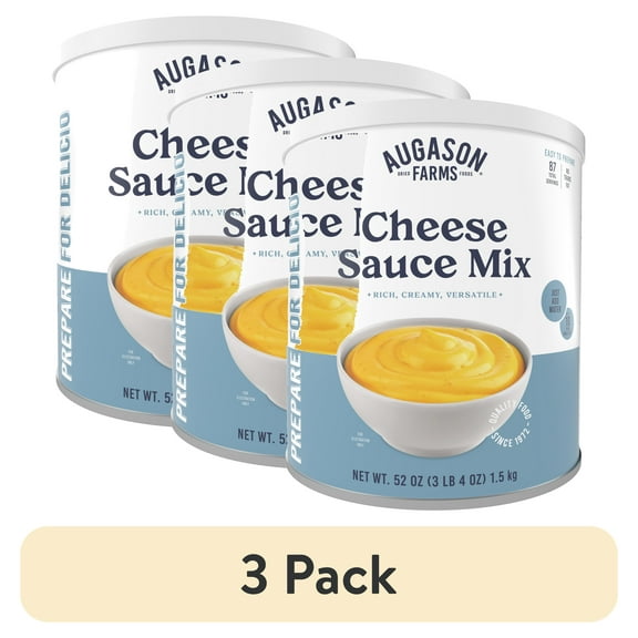 (3 pack) Augason Farms Cheese Sauce Mix Can Emergency Food Supply, 87 Servings, 10 Year Shelf Life - Shelf Stable Cheddar Cheese Powder Canned Food