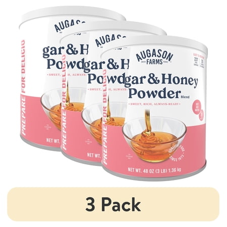 (3 pack) Augason Farms Sugar & Honey Powder Blend