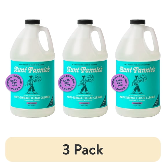 (3 pack) Aunt Fannie's Ultra Concentrated Floor Cleaner Vinegar Wash, Multi-Surface Floor Cleaner For Mopping, Lavender Scent, 64 oz. (Refill)