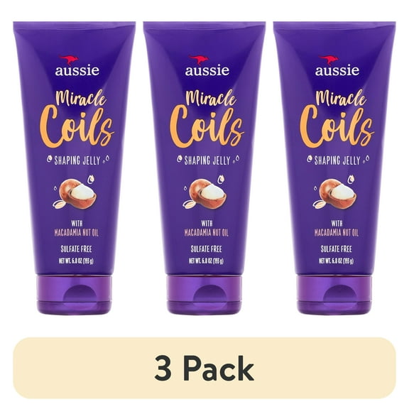 (3 pack) Aussie Miracle Coils Sulfate-Free Shaping Jelly with Cocoa Butter 6.8 fl oz