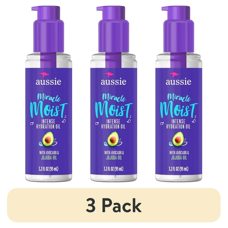 3 pack) Aussie Miracle Moist Intense Hydration Hair Oil with