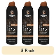 3 pack Australian Gold Continuous Spray Bronzer SPF 15, 6 oz