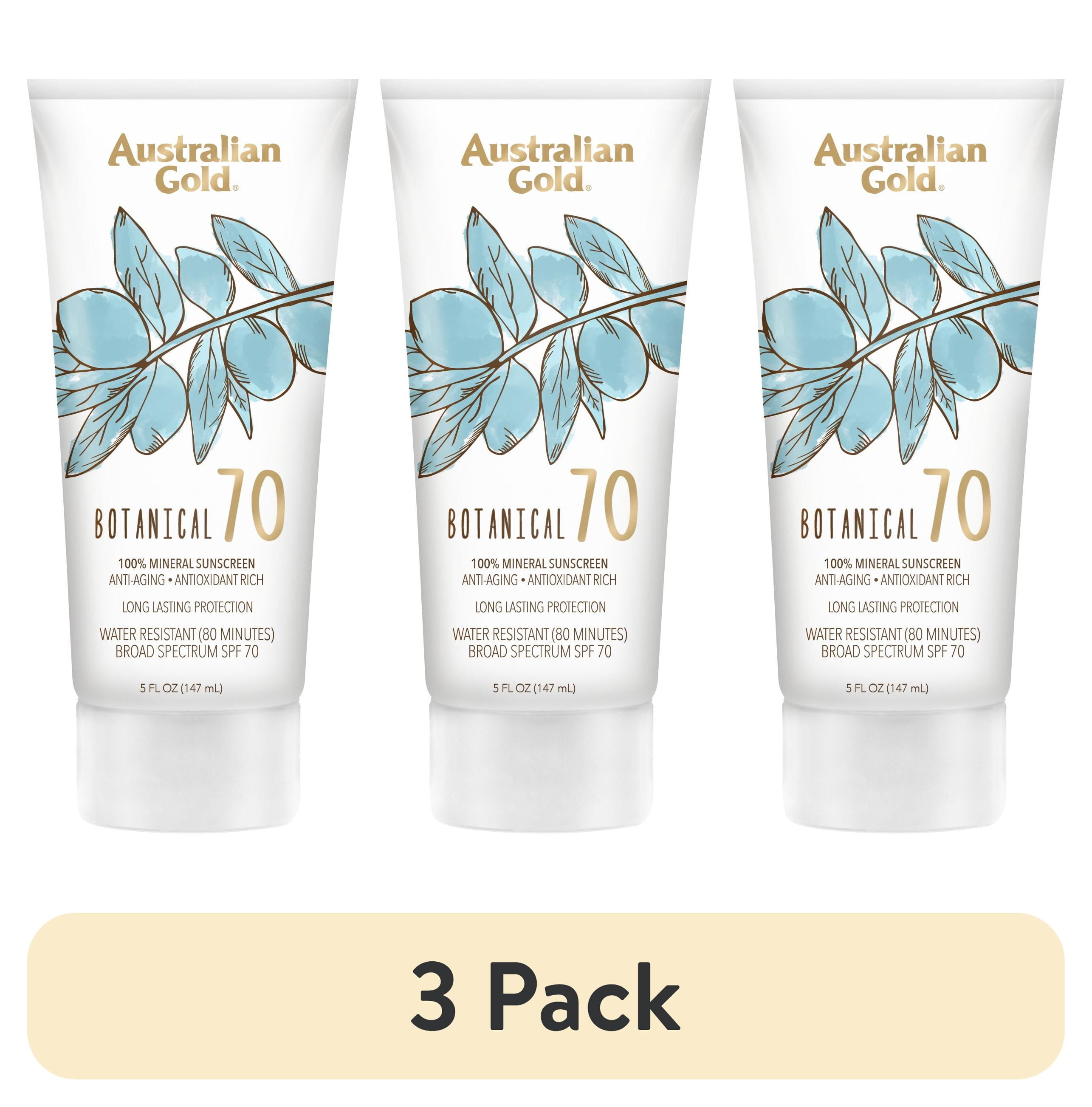 3 pack) Australian Gold SPF 70 Botanical Mineral Lotion Sunscreen