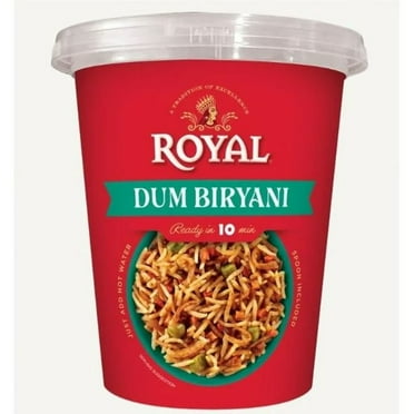 (3 pack) Authentic Royal Basmati Rice Dum Biryani in Shelf-Stable Microwaveable Rice Meal Cup, 3 oz