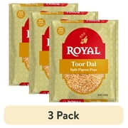(3 pack) Authentic Royal Toor Dal or Split Pigeon Peas, 2lbs (32oz) - Protein & Fiber Rich Split Yellow Peas