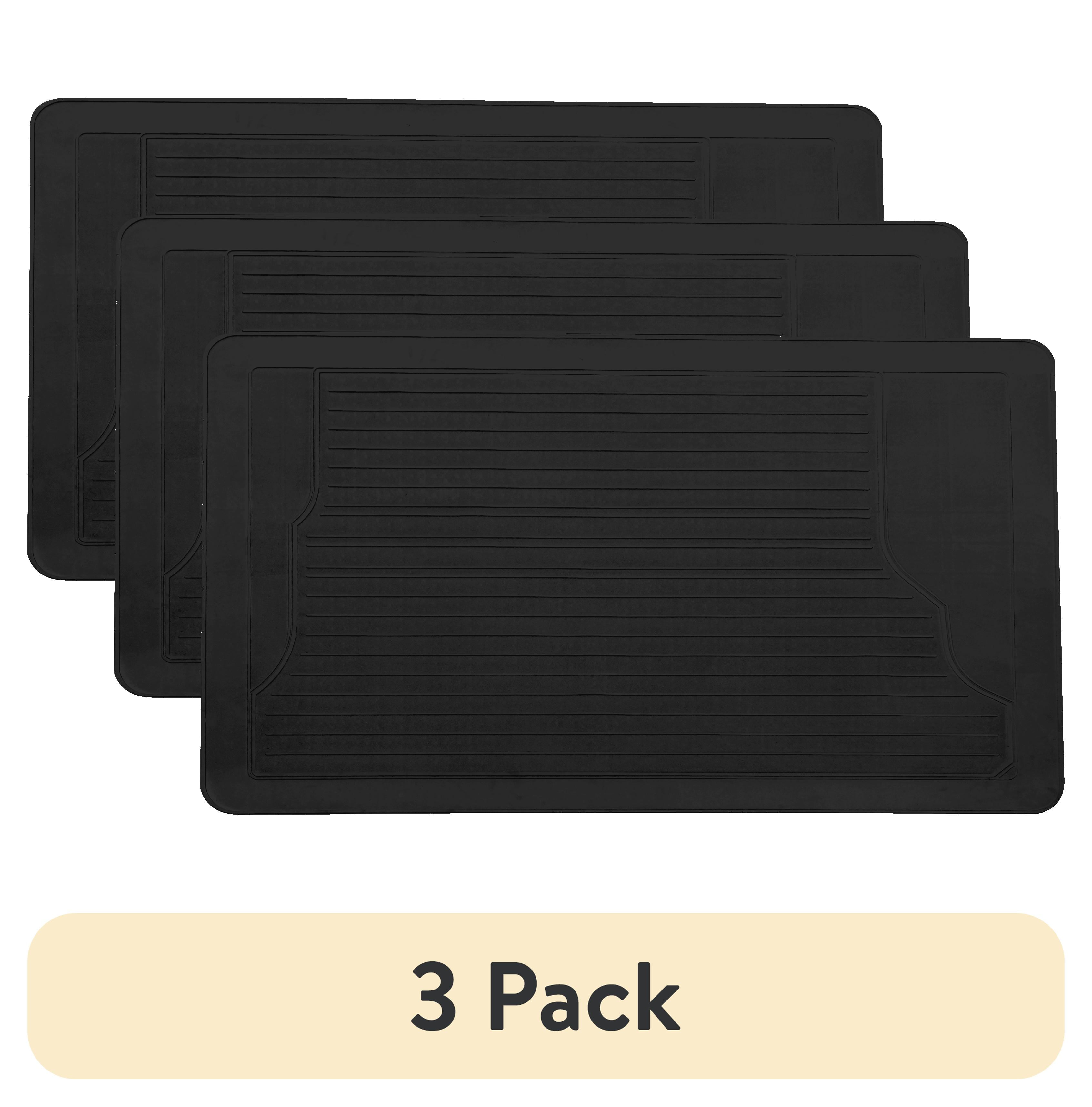 (3 pack) Auto Drive 1-piece Car Floor Mat Cargo Utility Black - Universal Fit, AD071717B