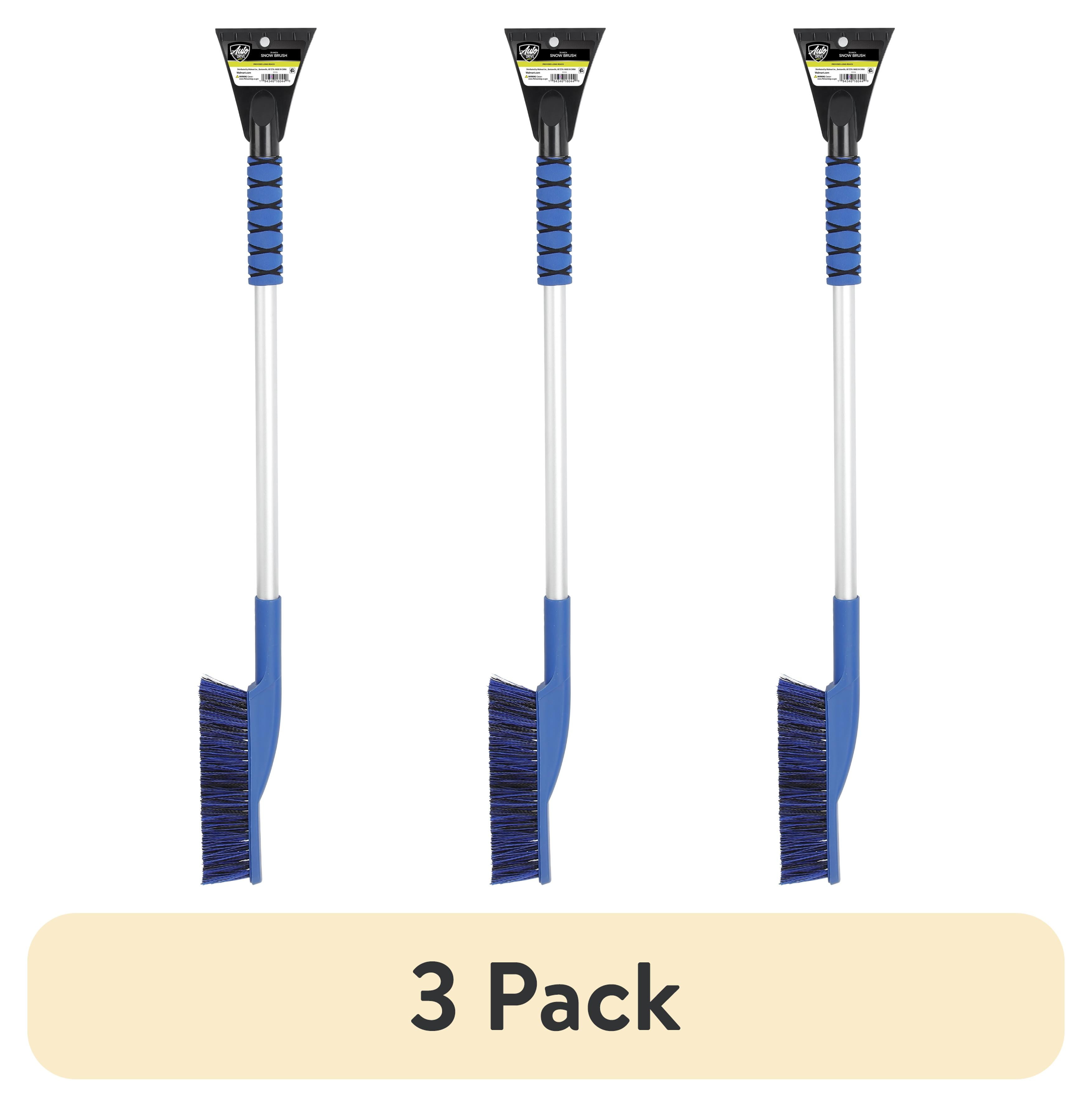 (3 pack) Auto Drive 35-Inch Snow Brush and Ice Scraper, Blue, Aluminum Handle