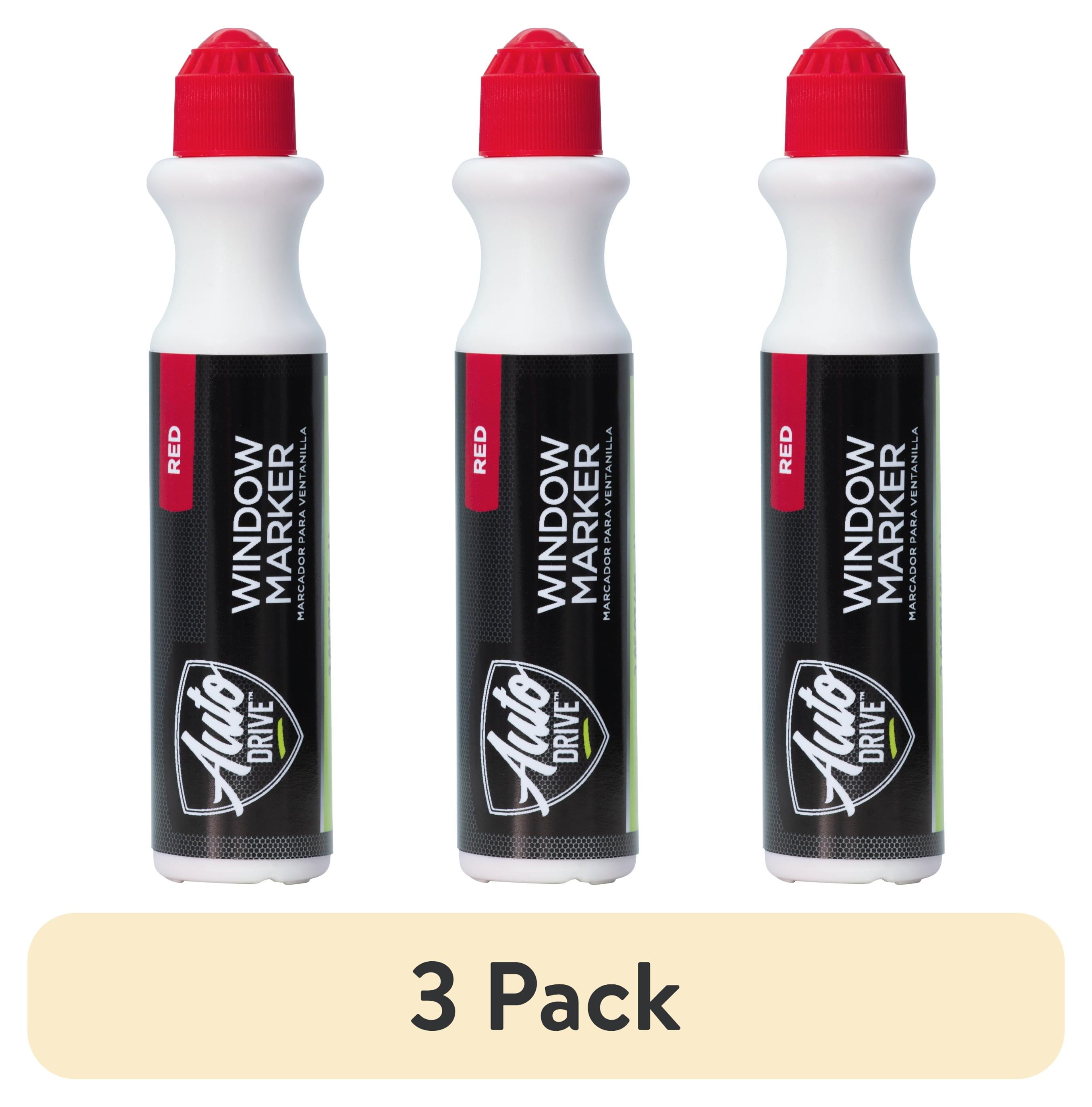 (3 pack) Auto Drive Automotive Window Marker, Red
