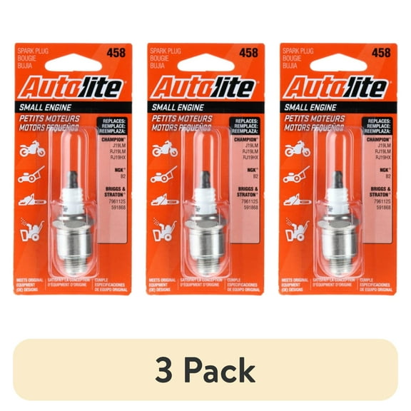 (3 pack) Autolite Small Engine Spark Plug, 458