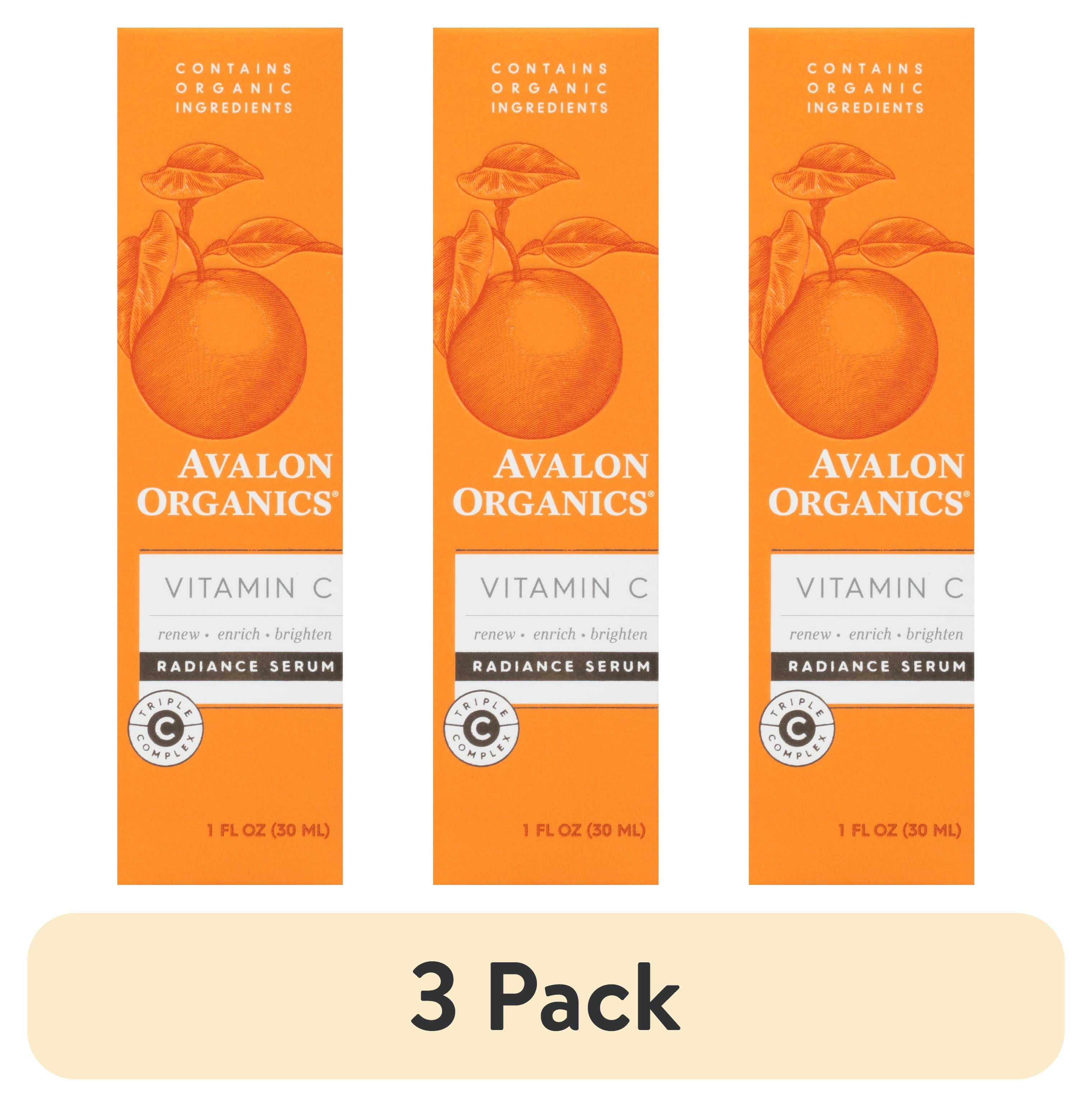 (3 pack) Avalon Organics Vitamin C Radiance Serum, 1 fl. oz.
