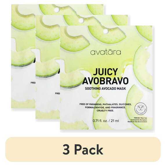 (3 pack) Avatara Avobravo Face Sheet Mask, All Skin Types