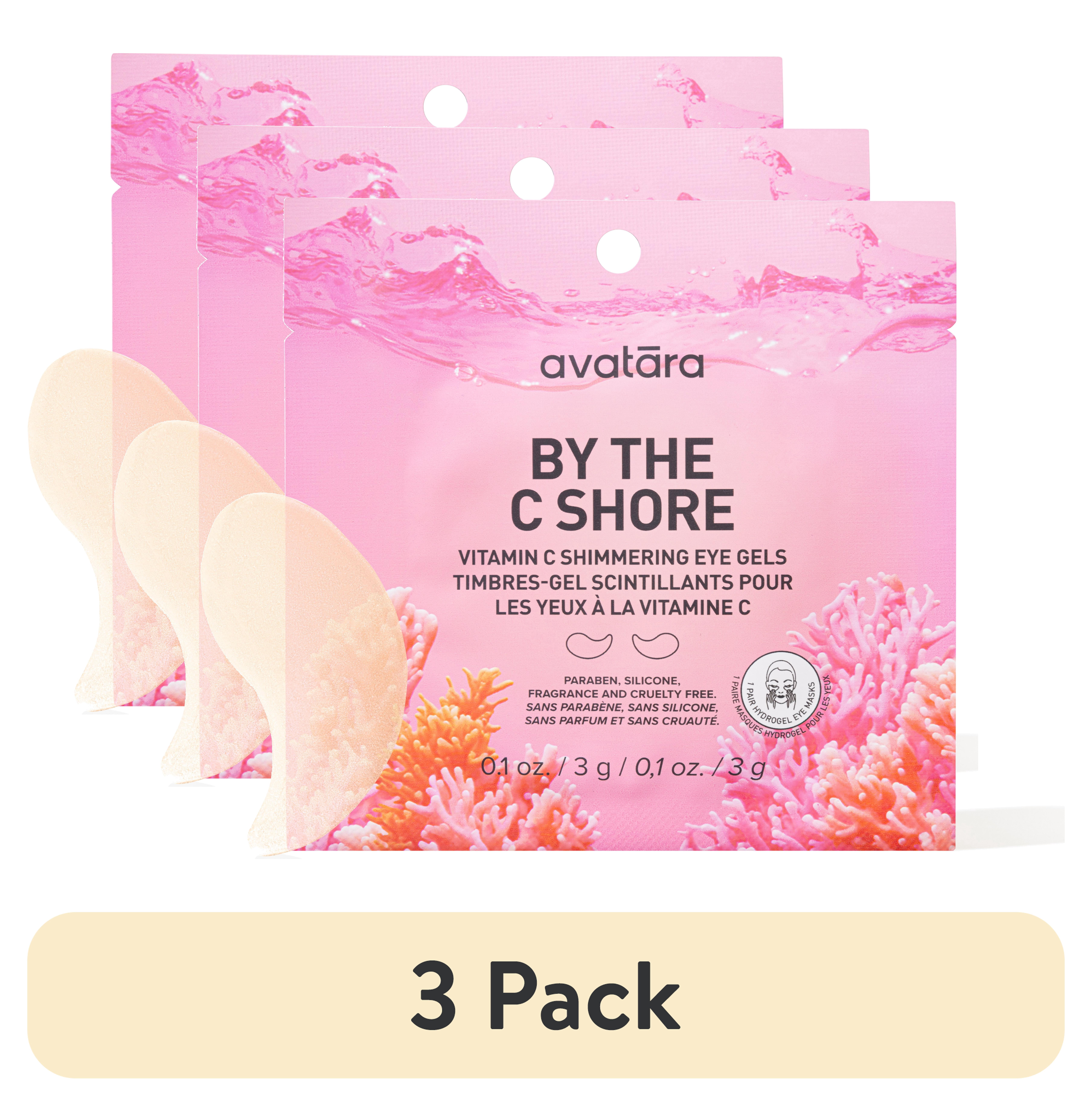 (3 pack) Avatara By the C Shore Vitamin C Hydrogel Eye Mask for Dark Circles, 1 Pair