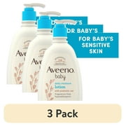3 pack Aveeno Baby Daily Moisture Body Lotion, Sensitive Skin, Prebiotic Oatmeal, 18 fl. oz