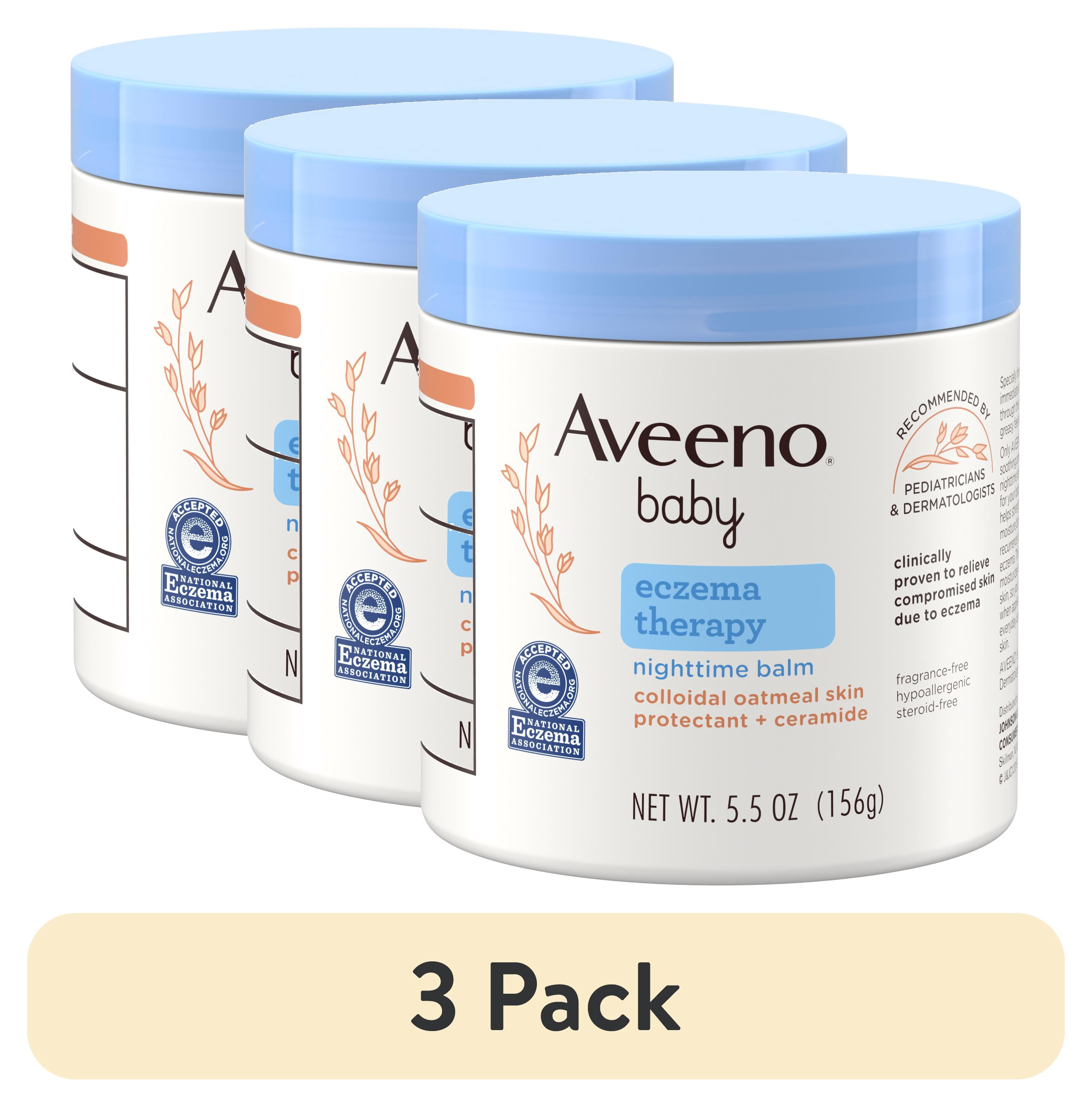 (3 pack) Aveeno Baby Eczema Therapy Nighttime Body Balm, Colloidal Oatmeal, 5.5 oz