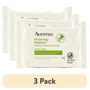3 pack Aveeno Positively Radiant Makeup Removing Wipes, 25 Count