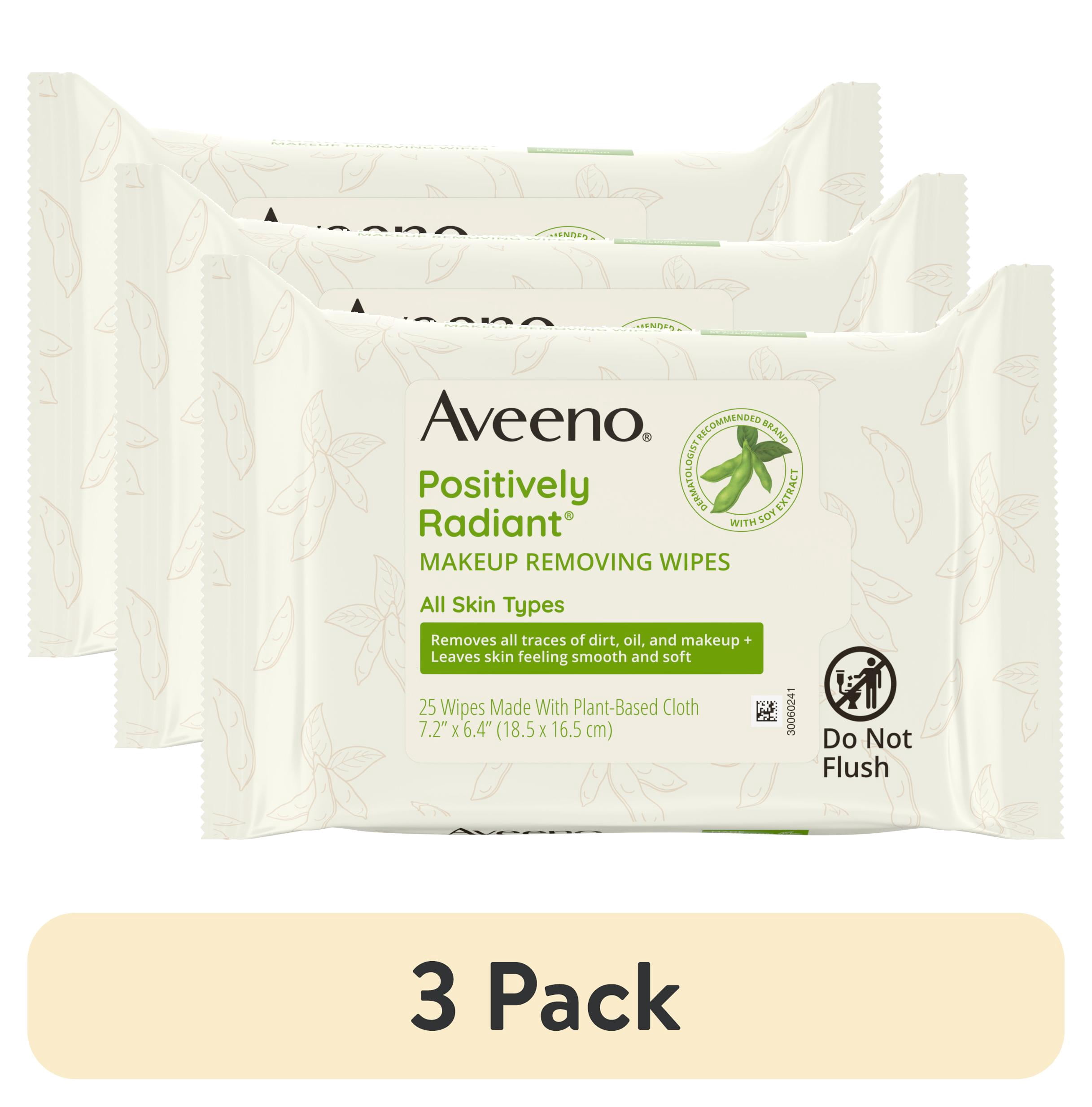 (3 pack) Aveeno Calm + Restore Unscented Face Wipes, 25 Count