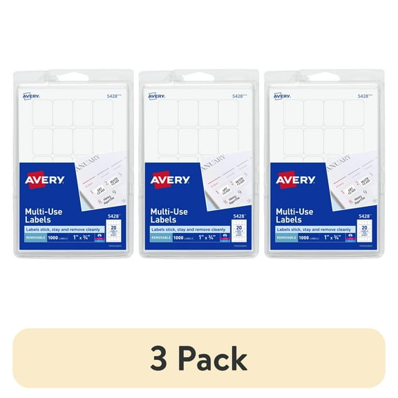 Avery Removable  Labels, 1" x 3/4", 1,000 Labels (5428)