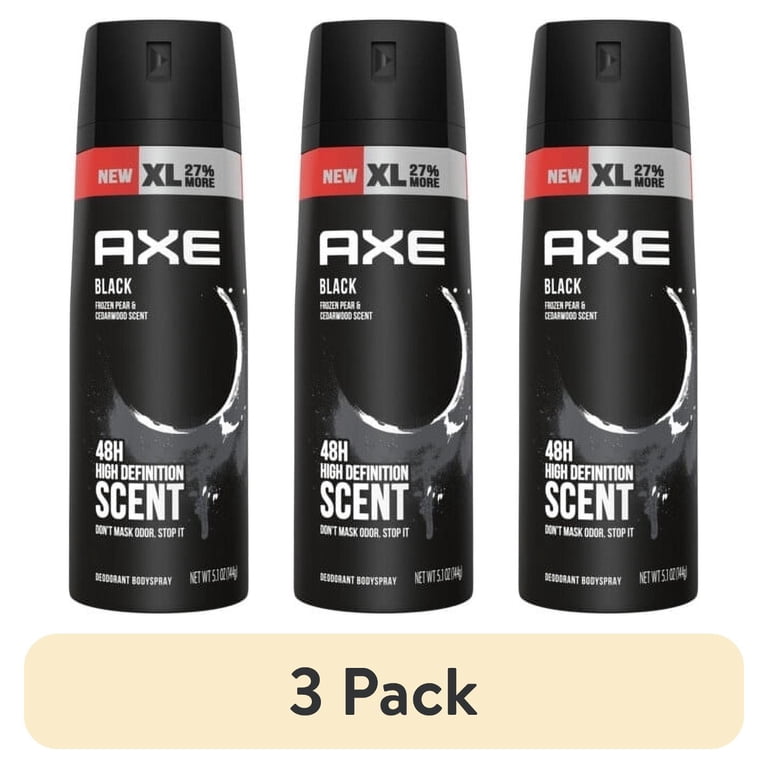 AXE Body Spray Deodorant for Men for Long Lasting Odor Protection Black Frozen Pear & Sandalwood Men's Deodorant Formulated Without Aluminum, 5.1 oz