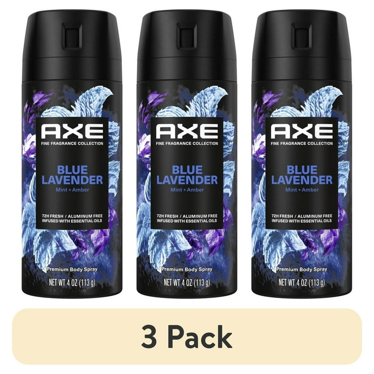 3 pack) Axe Fine Fragrance Collection Men's Deodorant Spray, Blue