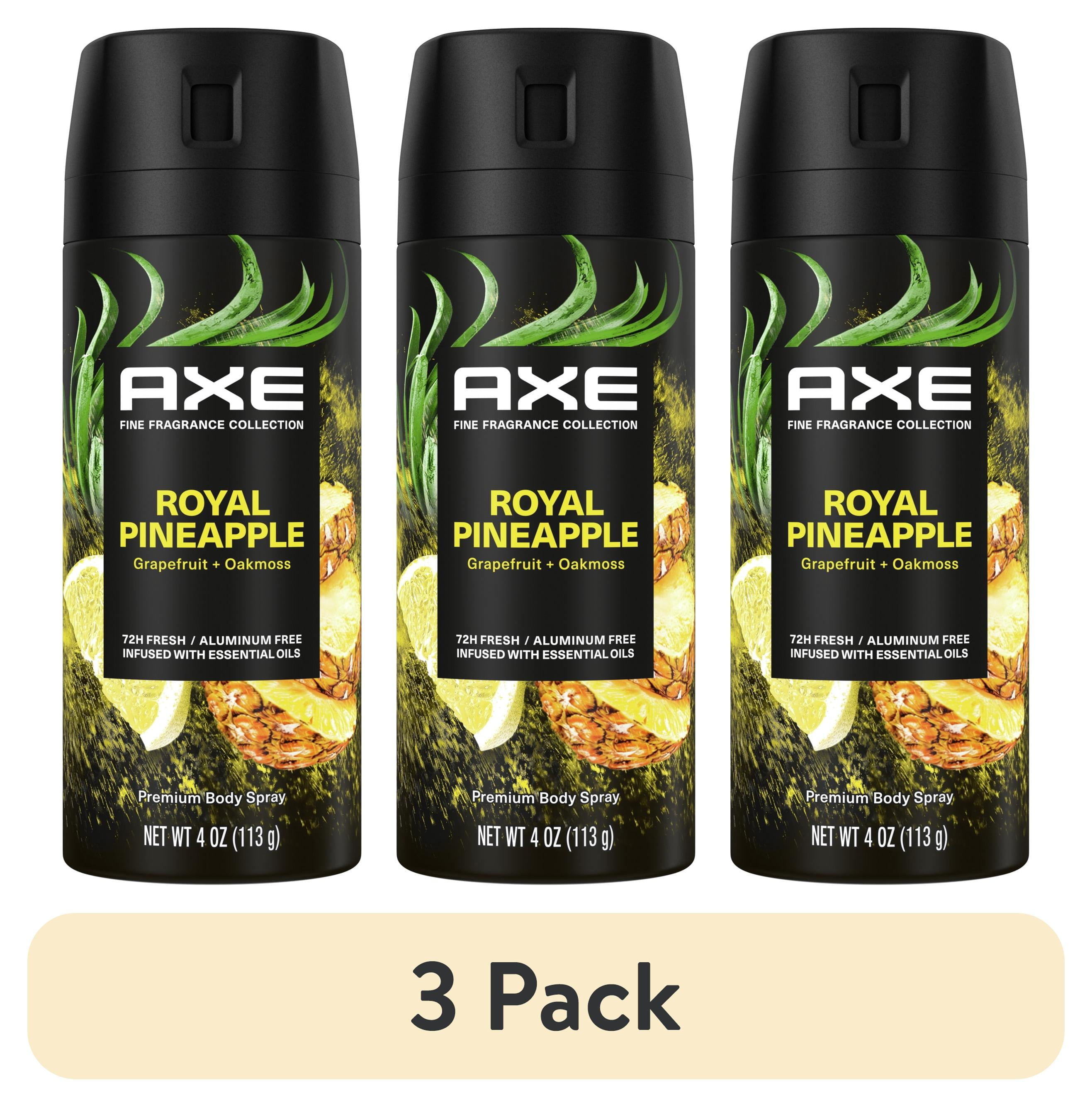 3 pack) Axe Fine Fragrance Men's Deodorant Spray Royal Pineapple