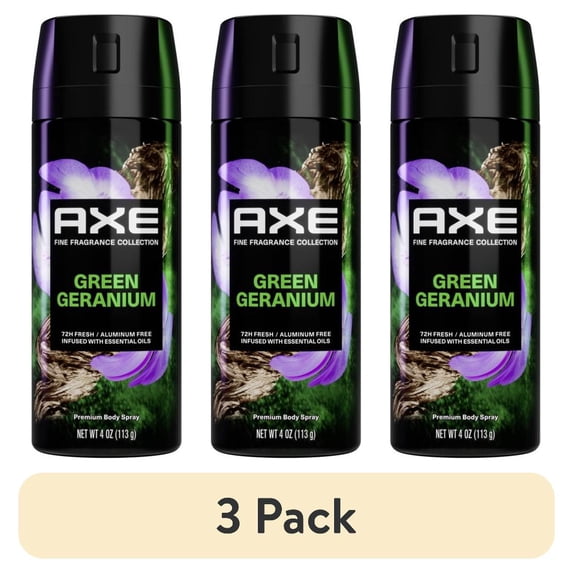 (3 pack) Axe Men's Deodorant Spray, Freshness Emerald Sage Aluminum-Free, 4 oz