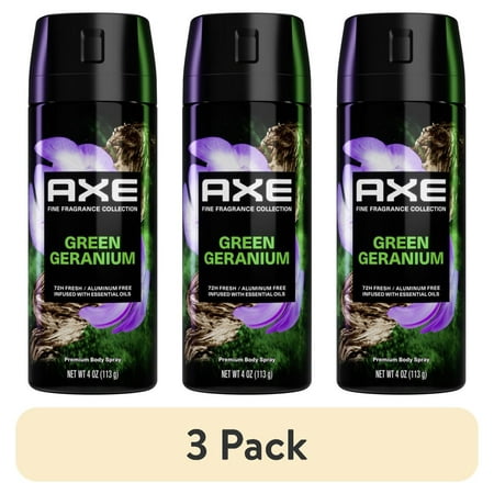 (3 pack) Axe Men's Deodorant Spray, Freshness Emerald Sage Aluminum-Free, 4 oz