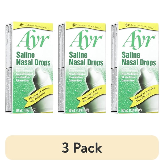 (3 pack) Ayr Saline Nasal Drops , 1.69 Oz