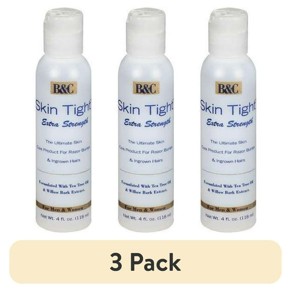(3 pack) B&C Skin Tight Razor Bump & Ingrown Hair Ointment, Extra Strength, 4 oz