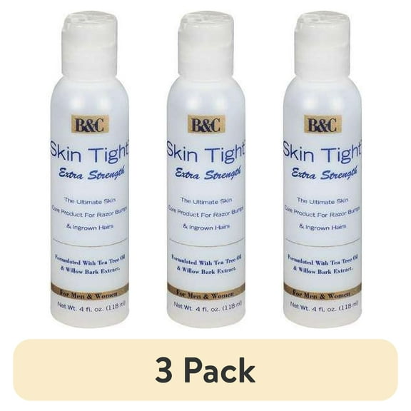 (3 pack) B&C Skin Tight Razor Bump & Ingrown Hair Ointment, Extra Strength, 4 oz