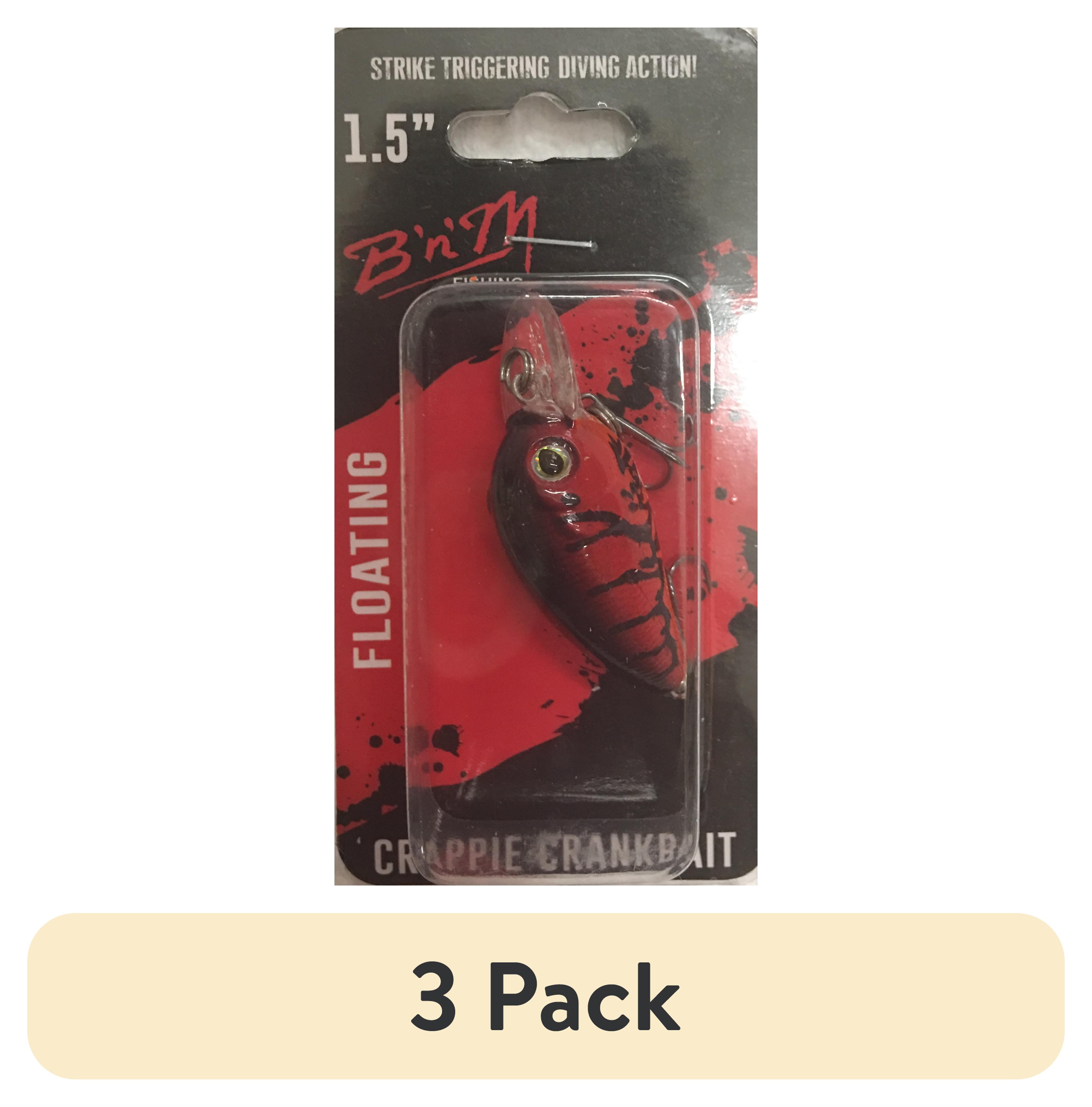 (3 pack) B'n'M Crappie Crankbait 1.5" Ultra-Lite Floating Hard Bait