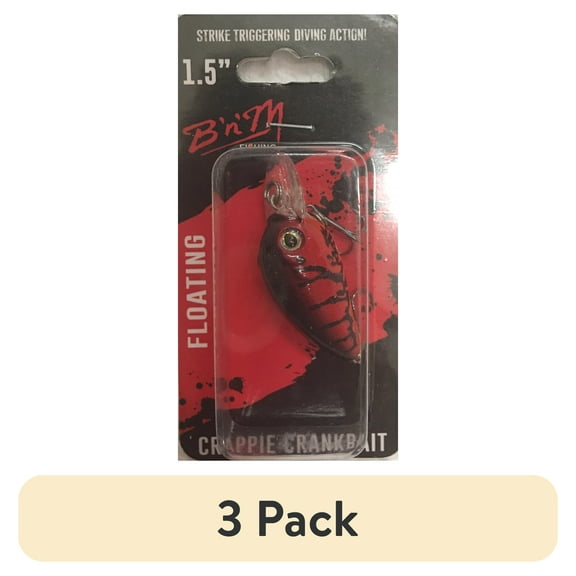 (3 pack) B'n'M Crappie Crankbait 1.5" Ultra-Lite Floating Hard Bait