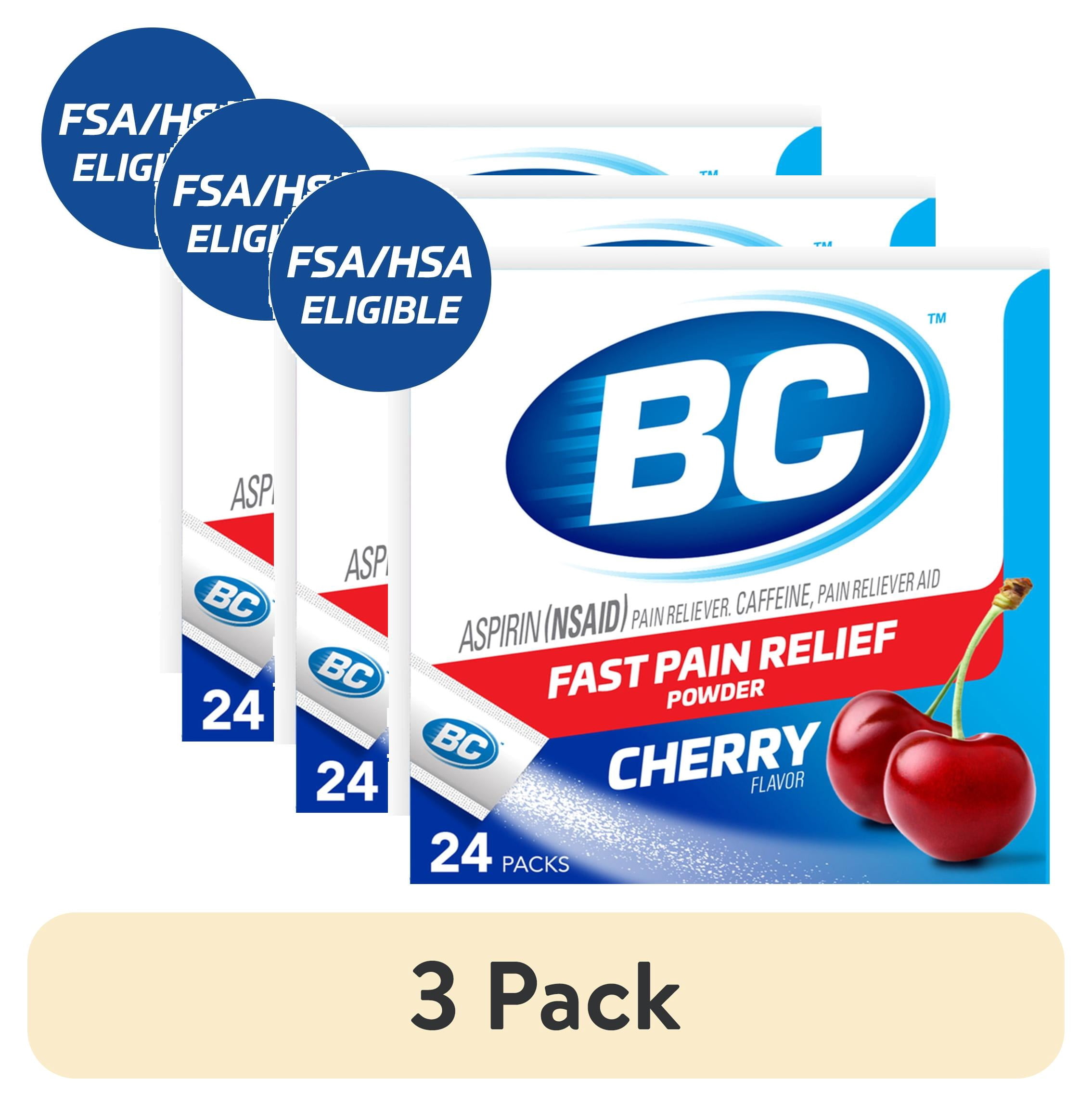 (3 pack) BC Pain Relief Powder, Cherry Flavor Headache Relief with ...