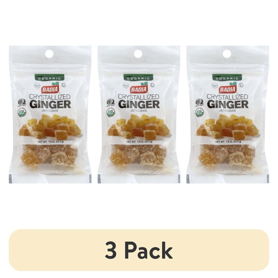 (3 pack) Iberia Crystallized Ginger, 7 oz