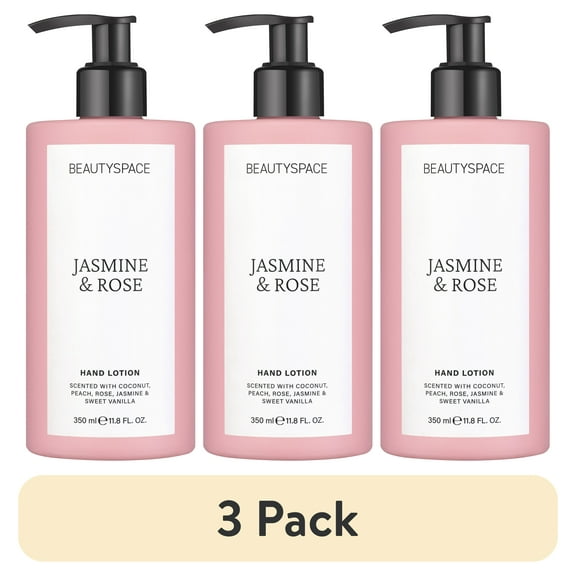 (3 pack) BEAUTYSPACE Jasmine and Rose Hand Lotion, 11.83 fl oz
